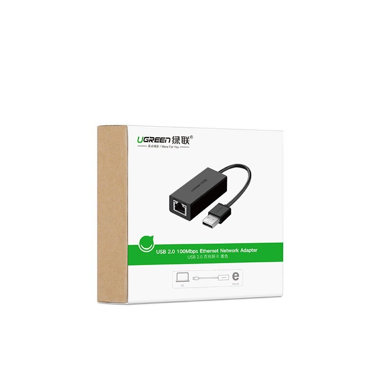 Ugreen external network card RJ45 - USB 2.0 100 Mbps Ethernet black (CR110 20254)