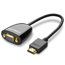 Ugreen kabelio laido adapterio adapteris vienpusis HDMI (vyriškas) į VGA (moteriškas) FHD juodas (MM105 40253)