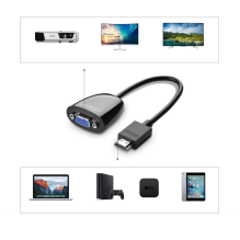 Ugreen kabelio laido adapterio adapteris vienpusis HDMI (vyriškas) į VGA (moteriškas) FHD juodas (MM105 40253)