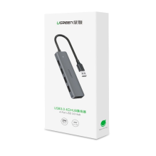 Ugreen USB HUB – 4x USB 3.2 Gen 1 su mikro USB maitinimo prievadu pilka spalva (CM219 50985)