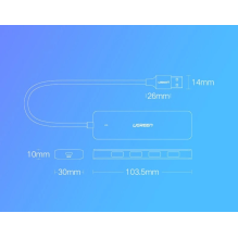 Ugreen USB HUB – 4x USB 3.2 Gen 1 su mikro USB maitinimo prievadu pilka spalva (CM219 50985)