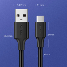 Ugreen US287 60117 USB-A / USB-C 3A cable 1.5m - black