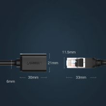 Ugreen NW112 11282 Network Ethernet Cable RJ45 (Female) - RJ45 (Male) F / UTP Cat. 6 1 Gbps 3m - black