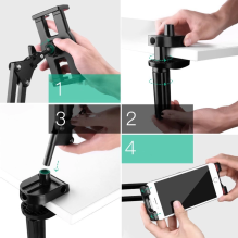  ON RETURN Ugreen holder tripod folding arm for the table desk for the phone, tablet black and gray (50394)