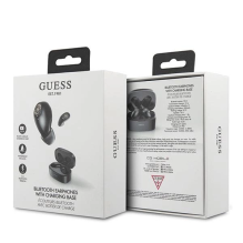 Guess GUTWSJL4GBK TWS Bluetooth ausinės + juoda / juoda 4G prijungimo stotelė