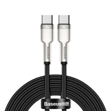 „Baseus Cafule“ serijos metaliniai duomenys USB-C / USB-C PD QC SCP 100W 5A 2 m laidas – juodas