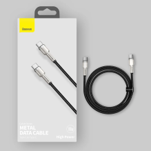 „Baseus Cafule“ serijos metaliniai duomenys USB-C / USB-C PD QC SCP 100W 5A 2 m laidas – juodas