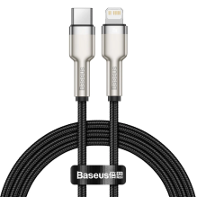 Baseus Cafule serijos metaliniai duomenys USB-C / Lightning 20W PD laidas 1 m - juodas