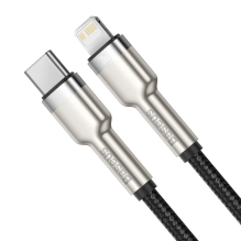 Baseus Cafule serijos metaliniai duomenys USB-C / Lightning 20W PD laidas 1 m - juodas