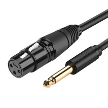 Ugreen audio cable microphone cable XLR (female) - 6.35 mm jack (male) 2 m black (20719 AV131)