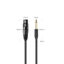 Ugreen audio cable Microphone cable to XLR microphone (female) - 6.35 mm jack (male) 3 m (AV131)