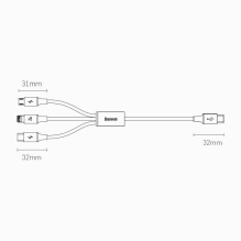 Baseus Rapid Series 3in1 USB-C - USB-C / Lightning / micro USB cable 20W PD 1.5m - green