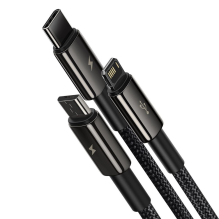 Baseus Tungsten 3in1 cable USB - USB Type C / Lightning / micro USB 3.5 A 1.5 m black (CAMLTWJ-01)