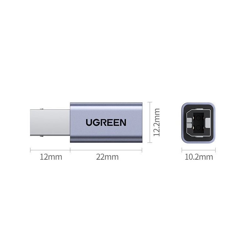 Ugreen adapter USB Type C - USB Type B gray (US382)