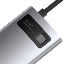 Baseus Metal Gleam 4in1 daugiafunkcis HUB USB Type C – USB Type C maitinimo tiekimas 100 W / HDMI 4K 30 Hz / 1x USB 3.2 