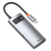 Baseus Metal Gleam 4in1 daugiafunkcis HUB USB Type C – USB Type C maitinimo tiekimas 100 W / HDMI 4K 30 Hz / 1x USB 3.2 