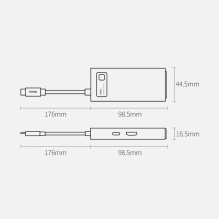 Baseus Metal Gleam 4in1 daugiafunkcis HUB USB Type C – USB Type C maitinimo tiekimas 100 W / HDMI 4K 30 Hz / 1x USB 3.2 