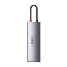 Baseus Metal Gleam 8in1 USB-C – USB-C PD 100W HUB 1x HDMI 4K 30Hz 1x SD ir microSD kortelių skaitytuvas 3x USB-A 3.2 1xR