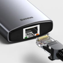 Baseus Metal Gleam 8in1 USB-C – USB-C PD 100W HUB 1x HDMI 4K 30Hz 1x SD ir microSD kortelių skaitytuvas 3x USB-A 3.2 1xR