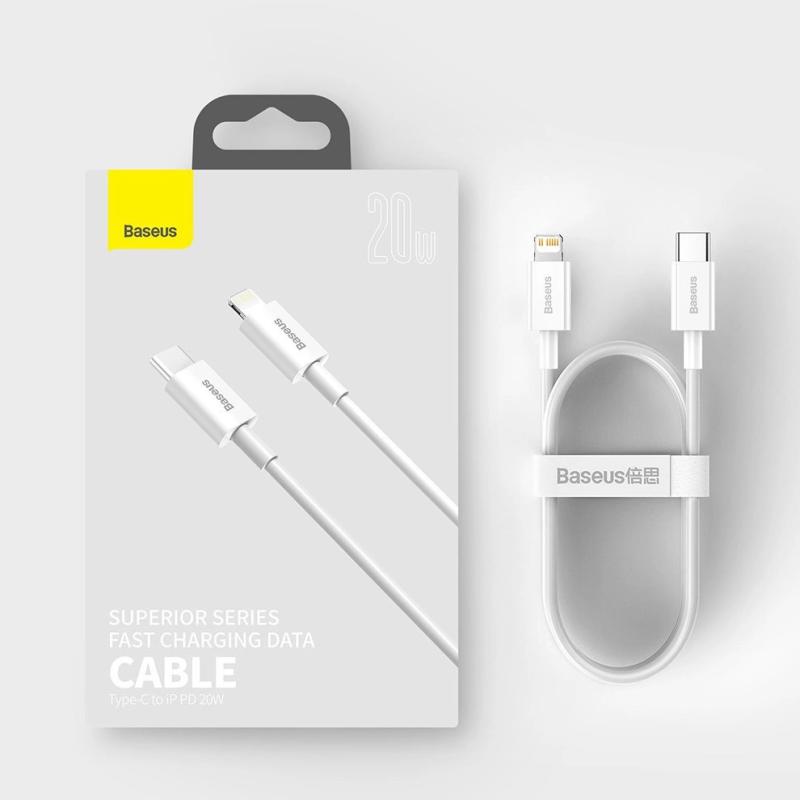 Baseus Superior Series USB-C / Lightning PD 20W 1 m laidas - baltas