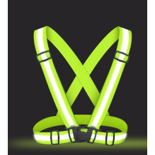 Adjustable reflective harness for a running bike - yellow