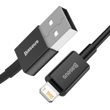 „Baseus Superior USB“ – žaibiškas greito įkrovimo duomenų kabelis 2,4 A 1 m juodas (CALYS-A01)