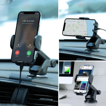 Joyroom car phone holder with telescopic extendable arm for dashboard and windshield black (JR-ZS259)