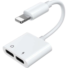 Joyroom S-Y104 headphone Lightning / 2x Lightning adapter - white