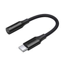 Ugreen AV161 adapter for headphones mini jack 3.5 mm (female) / USB-C (male) 10 cm - black