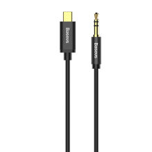 Baseus stereo audio cable AUX 3.5 mm mini jack - USB Type C for tablet phone 120cm black (CAM01-01)