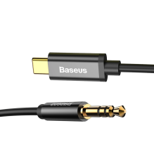 Baseus stereo audio cable AUX 3.5 mm mini jack - USB Type C for tablet phone 120cm black (CAM01-01)