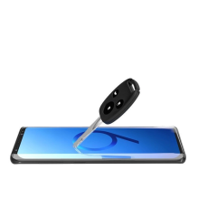 3D Edge Nano Flexi Glass hibridinė viso ekrano apsauga su rėmeliu, skirta Samsung Galaxy S21+ 5G (S21 Plus 5G) juoda