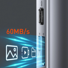 „Baseus Metal Gleam 11in1“ daugiafunkcis USB Type C HUB – 3x USB 3.2 Gen 1 5Gbps / USB Type C PD 100W / 3,5 mm mini lizd