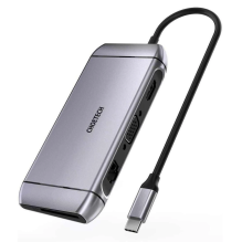 Choetech 9in1 daugiafunkcis USB Type C HUB – 3x USB 3.2 Gen 1 / SD ir TF atminties kortelių skaitytuvas / HDMI 4K 30Hz /