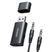 Ugreen siųstuvas Bluetooth 5.1 siųstuvas / imtuvas belaidis garso adapteris 3,5 mm mini lizdas, juodas (CM523 60300)