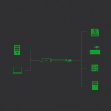 „Ugreen“ konsolės kabelis USB – Ethernet RJ45 1,5 m juodas (CM204)