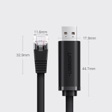 „Ugreen“ konsolės kabelis USB – Ethernet RJ45 1,5 m juodas (CM204)