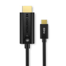 „Choetech“ vienakryptis adapterio kabelis USB tipo C adapteris (kištukinis) prie HDMI 2.0 (vyriškas) 4K 60Hz 1,8 m juoda