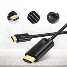 Choetech unidirectional adapter cable USB Type C adapter (male) to HDMI 2.0 (male) 4K 60Hz 1.8m black (CH0019)