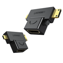 Ugreen adapteris A tipo HDMI (moteris) į mini HDMI (vyriškas) / mikro HDMI (vyriškas) juodas (20144 m.)