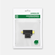 Ugreen adapteris A tipo HDMI (moteris) į mini HDMI (vyriškas) / mikro HDMI (vyriškas) juodas (20144 m.)