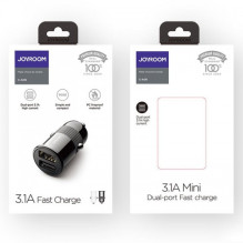 Automobilinis įkroviklis Joyroom &quot;C-A06&quot; baltas 15W (2xUSB)