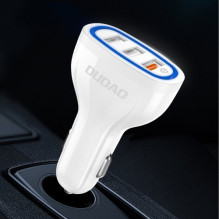 Automobilinis įkroviklis Dudao &quot;R7S&quot; baltas 18W (1xQC3.0 / 2xUSB)