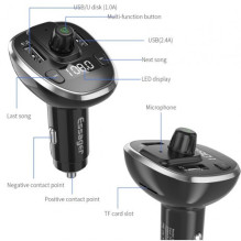 Automobilinis įkroviklis Essager &quot;Dynamic&quot; juodas 3.4A (2xUSB / FM moduliatorius / USB laikmena)