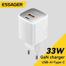 Įkroviklis Essager &quot;GaN Square&quot; baltas 33W (PD / QC3.0)