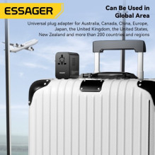 Įkroviklis Essager &quot;Travel Global 1&quot; juodas 35W (2xPD / 3xQC3.0) (tinka EU / US / UK)