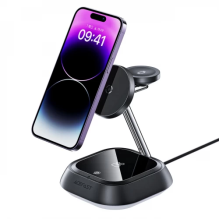 Bevielis įkroviklis Acefast &quot;E16 3in1&quot; juodas 15W (skirtas iPhone / Apple Watch / Airpods)