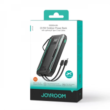 Išorinė baterija Joyroom &quot;JR-L017&quot; juodas 10000mAh 22.5W (PD / QC3.0) + integruotas 2in1 laidas