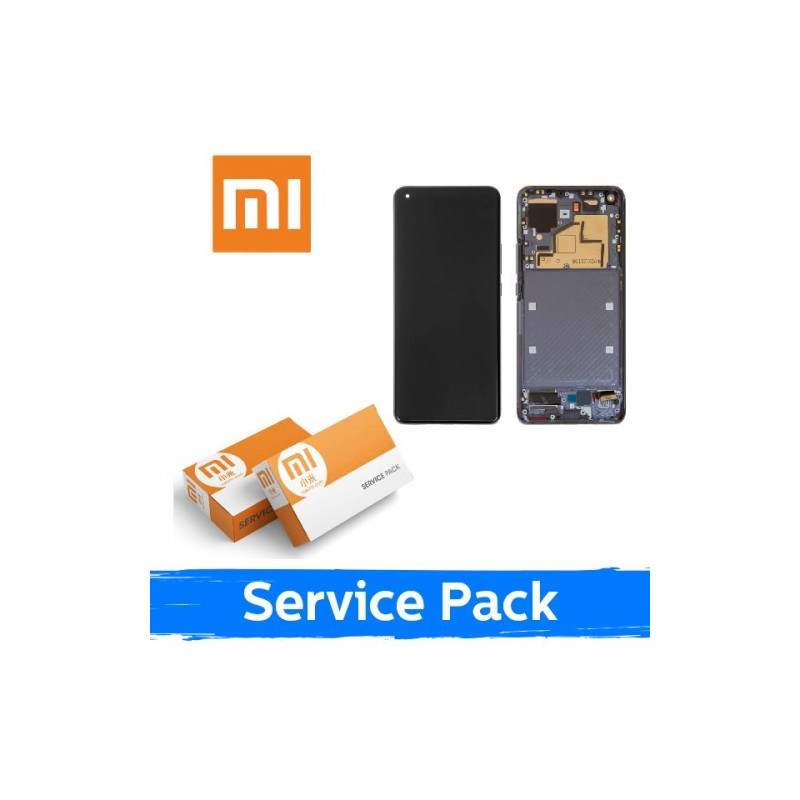 Ekranas skirtas Xiaomi Mi 11 5G su rėmeliu / Midnight Gray / (Service Pack)