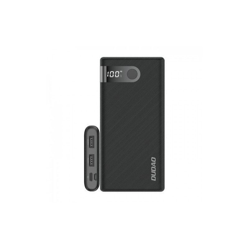 Išorinė baterija Dudao &quot;K9 Pro&quot; juodas 10000mAh (2xUSB / Type-C / MicroUSB) (LED ekranas)